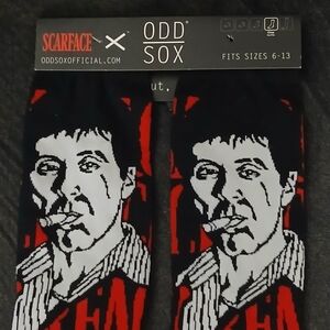 Scarface Tony Montana Crew Socks Odd Sox New with Tags Size 6–13